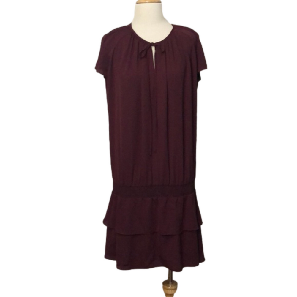 Amanda Uprichard Women's Medium Maroon Ellis Dress Drop Waist Cocktail Party New